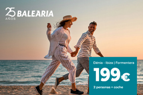 Escapada a Formentera con Balearia por 199€ con coche.